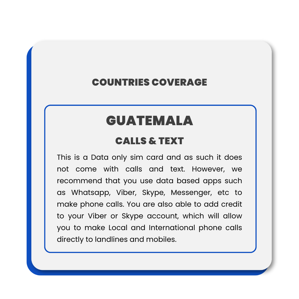 Guatemala Data SIM Card(12GB)