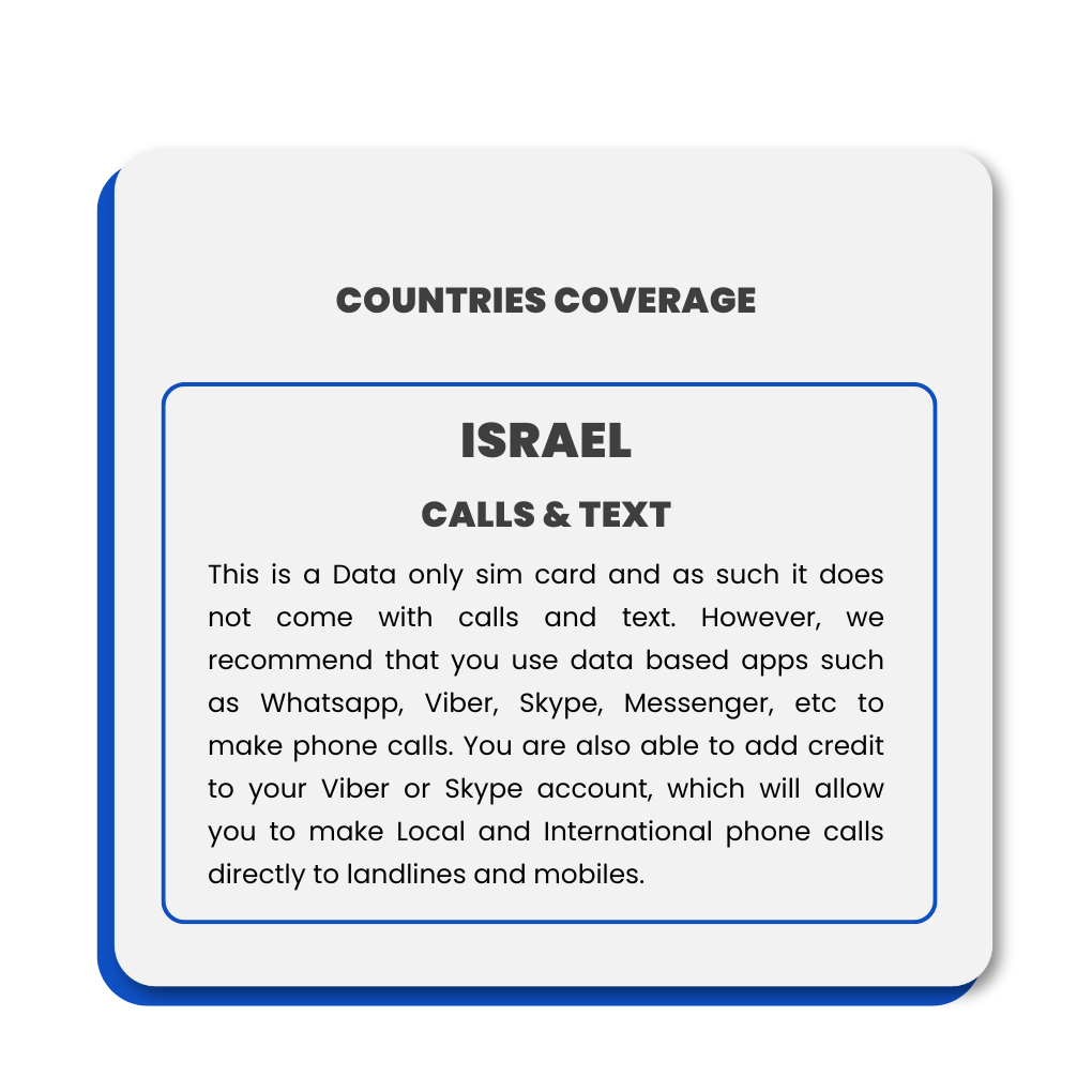 Israel Data SIM Card(12GB)