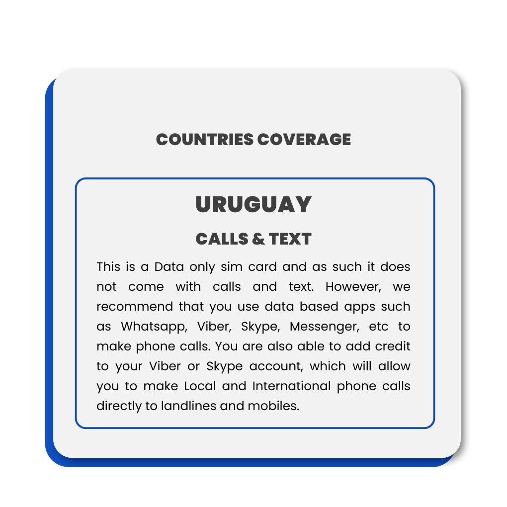Uruguay Data SIM Card(12GB)