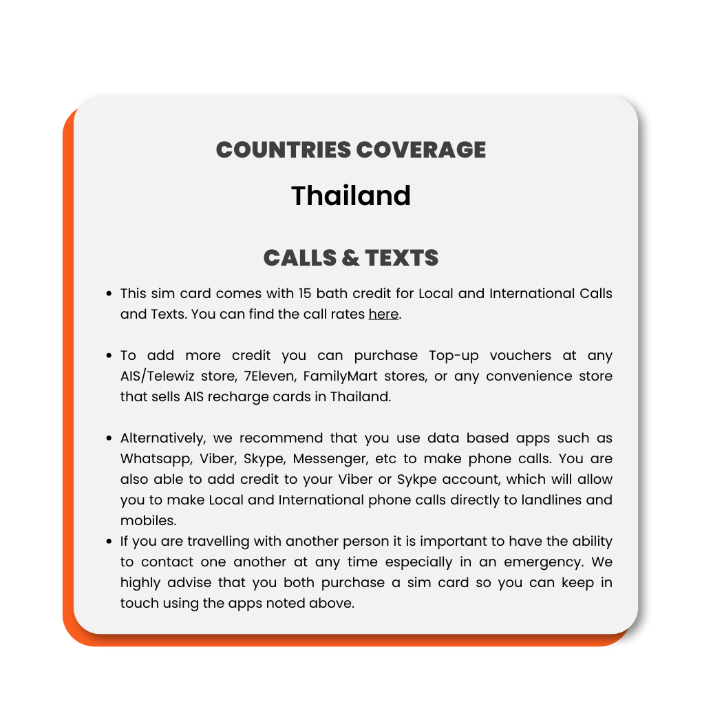 Thailand Travel Sim Card - 15GB (AIS)