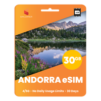 Thumbnail for Andorra eSIM: 30GB - 30 Days - SimCorner