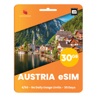 Thumbnail for Austria eSIM: 30GB - 30 Days - SimCorner