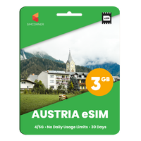 Thumbnail for Austria eSIM: 3GB - 30 days - SimCorner