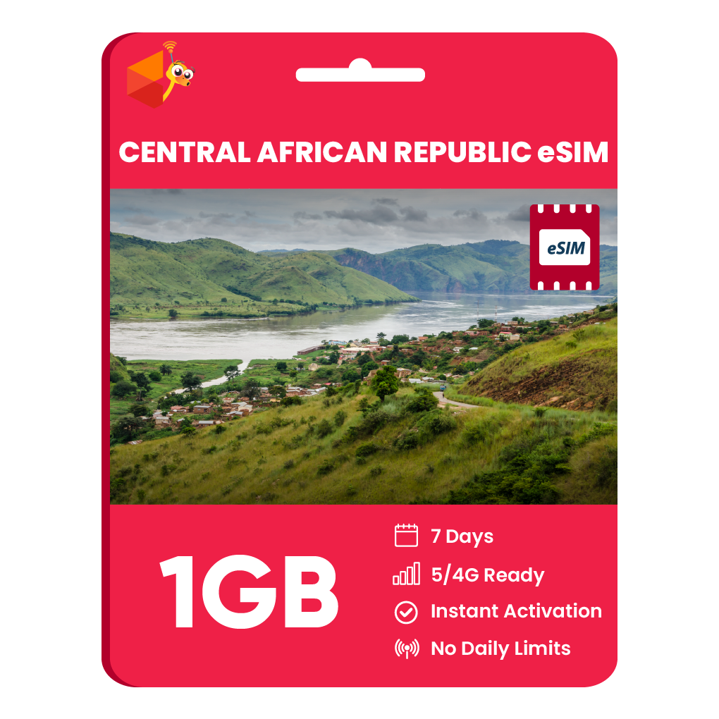 Central African Republic eSIM: 1GB - 7 Days