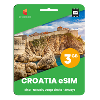 Thumbnail for Croatia eSIM: 3GB - 30 days - SimCorner