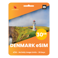Thumbnail for Denmark eSIM: 30GB - 30 Days - SimCorner