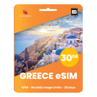 Thumbnail for Greece eSIM: 30GB - 30 Days - SimCorner