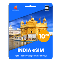 Thumbnail for India eSIM: 10GB - 30 Days
-SimCorner