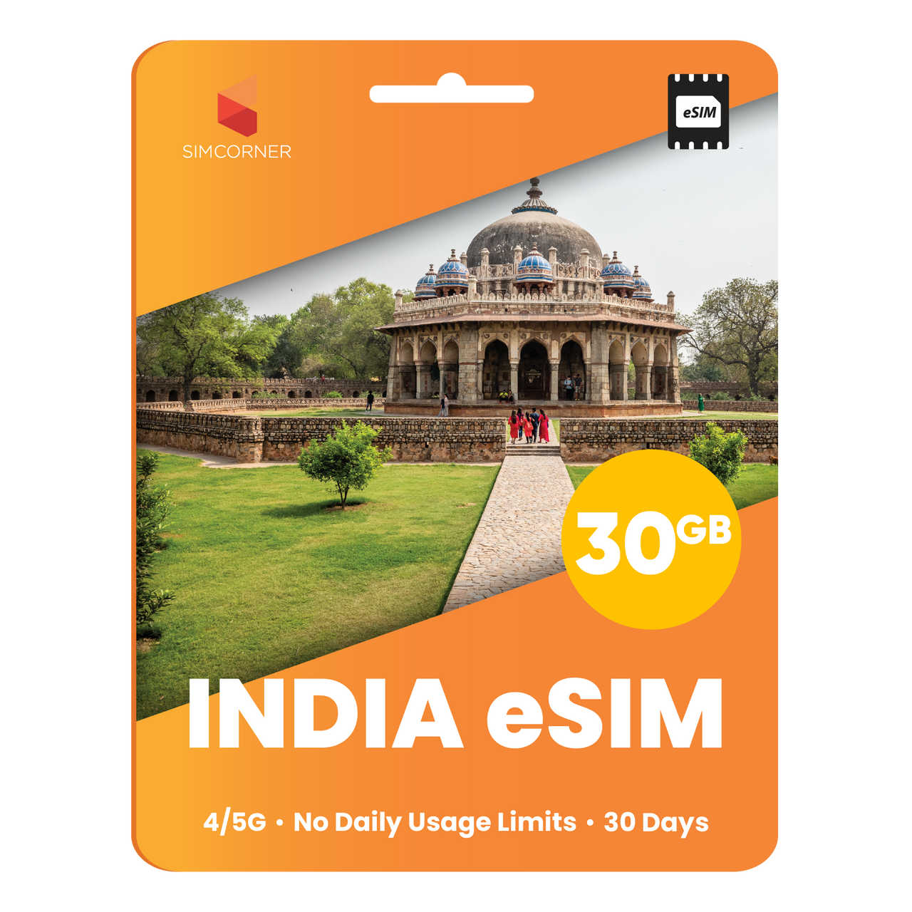 India eSIM: 30GB - 30 Days- SimCorner