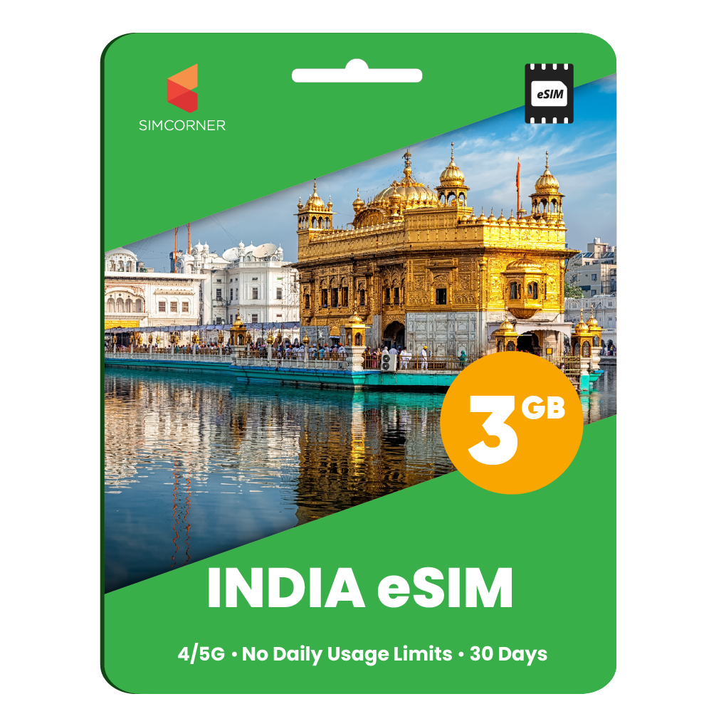 India eSIM: 3GB - 30 days - SimCorner