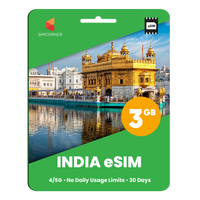 Thumbnail for India eSIM: 3GB - 30 days - SimCorner