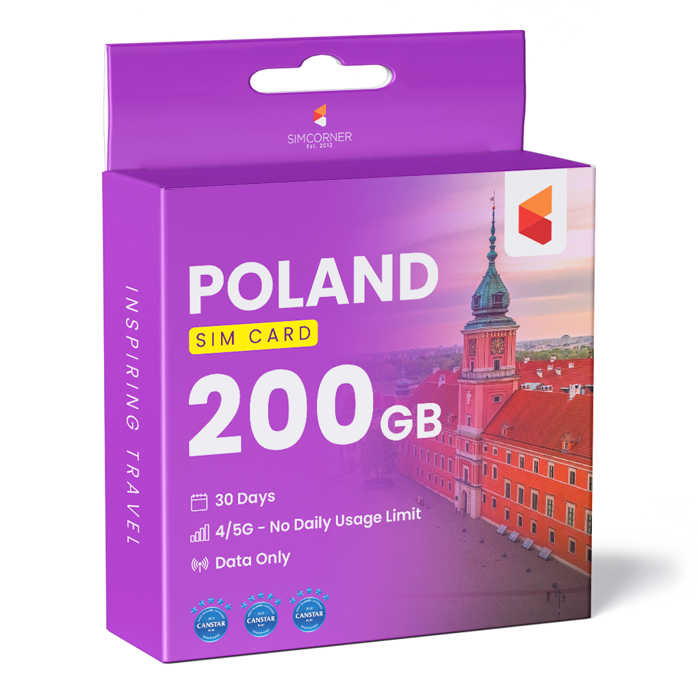 Poland Travel Sim Card 200GB