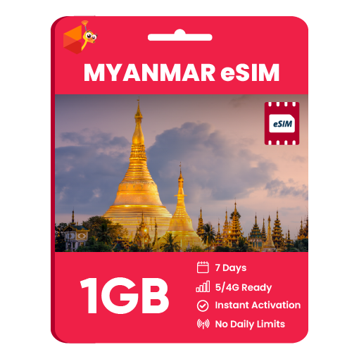 Myanmar eSIM: 1GB - 7 Days