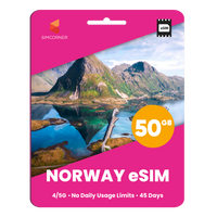 Thumbnail for Norway eSIM: 50GB - 45 Days | SimCorner
