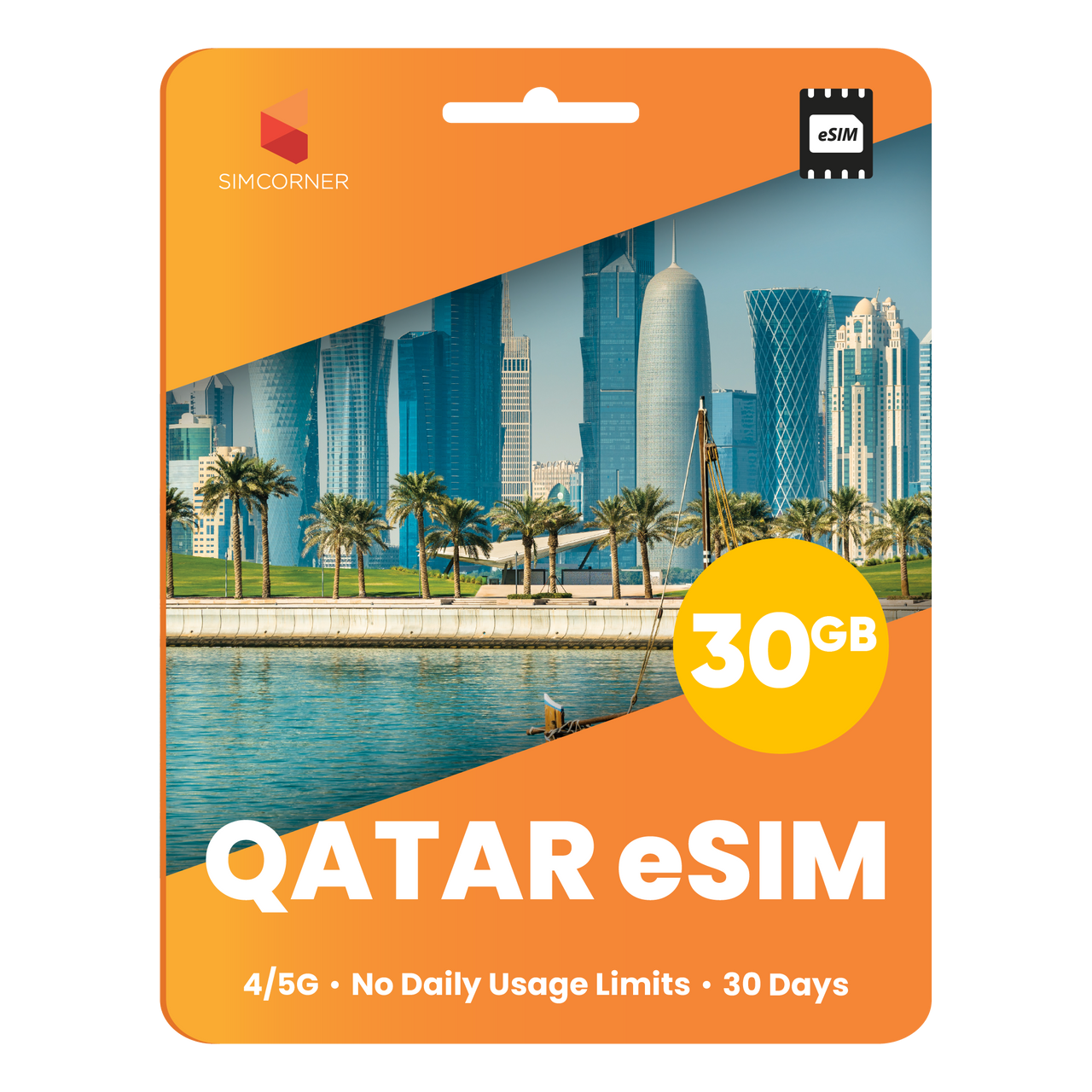Qatar eSIM: 30GB - 30 Days - SimCorner
