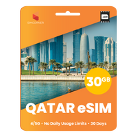Thumbnail for Qatar eSIM: 30GB - 30 Days - SimCorner