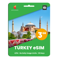 Thumbnail for Türkiye eSIM: 3GB - 30 days - SimCorner