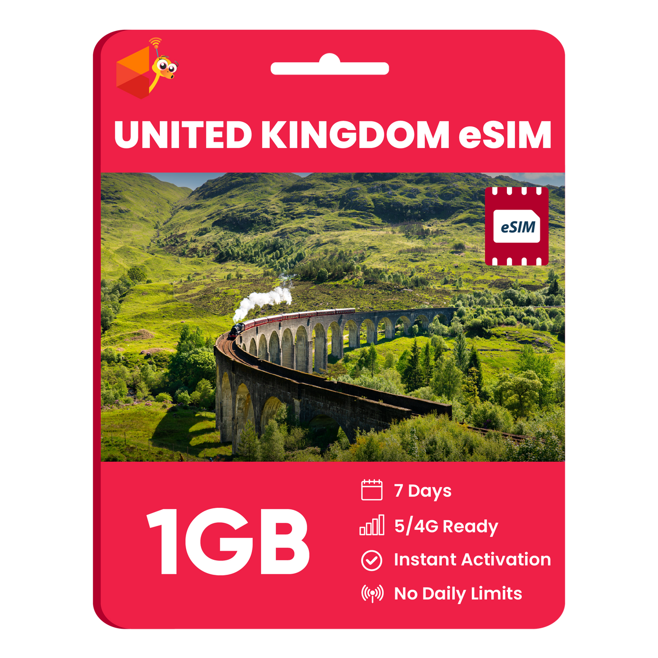 UK eSIM: 1GB - 7 Days