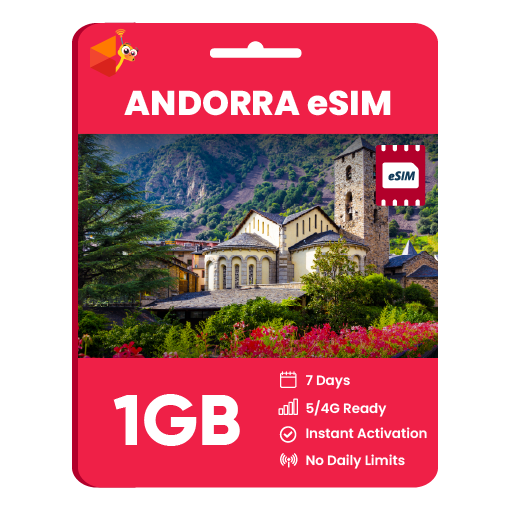 Andorra eSIM: 1GB - 7 Days