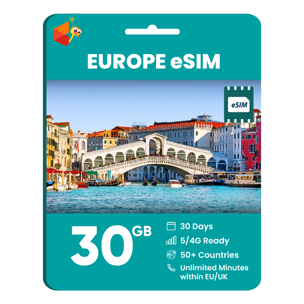 [eSIM] Europe eSIM (30GB/60GB)